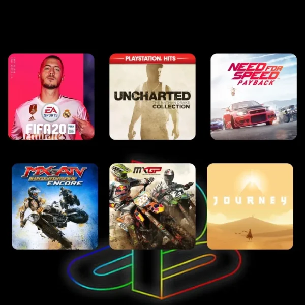 COMBO Fifa 20, UNCHARTED The Nathan Drake Collection, Need for speed payback, MX vs. ATV Supercross Encore, MXGP - The Official Motocross Videogame, Journey™ - PS4 & PS5