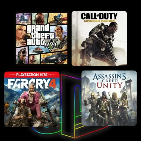 COMBO Grand Theft Auto V, Call of Duty Advanced Warfare, Far Cry 4 & Assassin's Creed Unity - PS4 & PS5