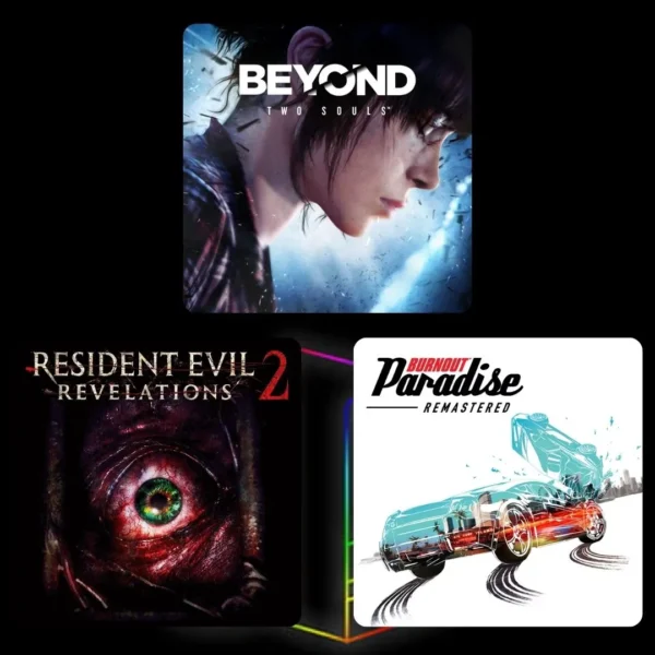 COMBO Burnout Paradise, Resident Evil Revelations 2 & Beyond Two souls - PS4 & PS5