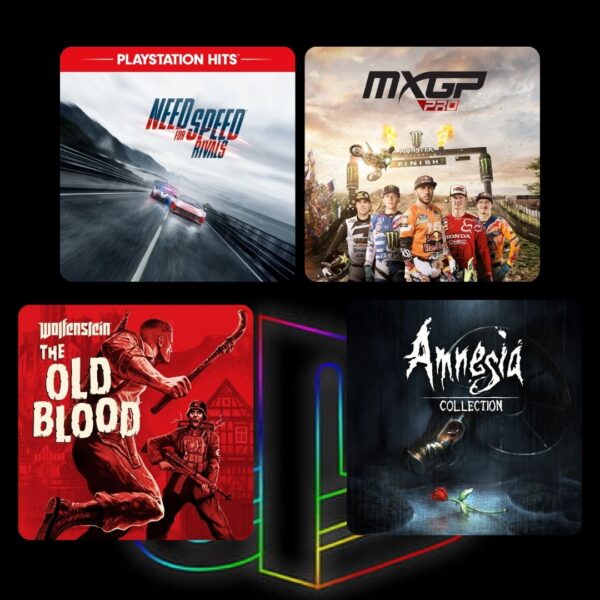 COMBO Need for Speed™ Rivals, MXGP PRO, Wolfenstein®: The Old Blood, Amnesia Collection - PS4 & PS5