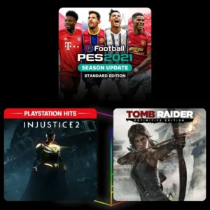 COMBO Tomb Raider Definitive Edition, Injustice™ 2 - Standard Edition & eFootball PES 2021 SEASON UPDATE - PS4 & PS5