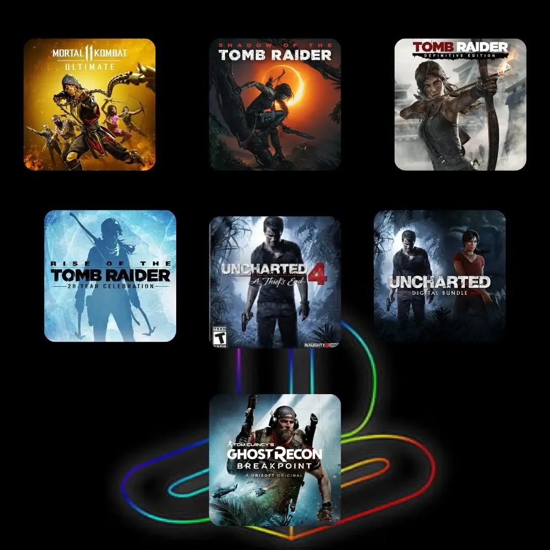 COMBO Acción & Aventura Total – MK11, Uncharted, Tomb Raider y Ghost Recon - PS4 & PS5