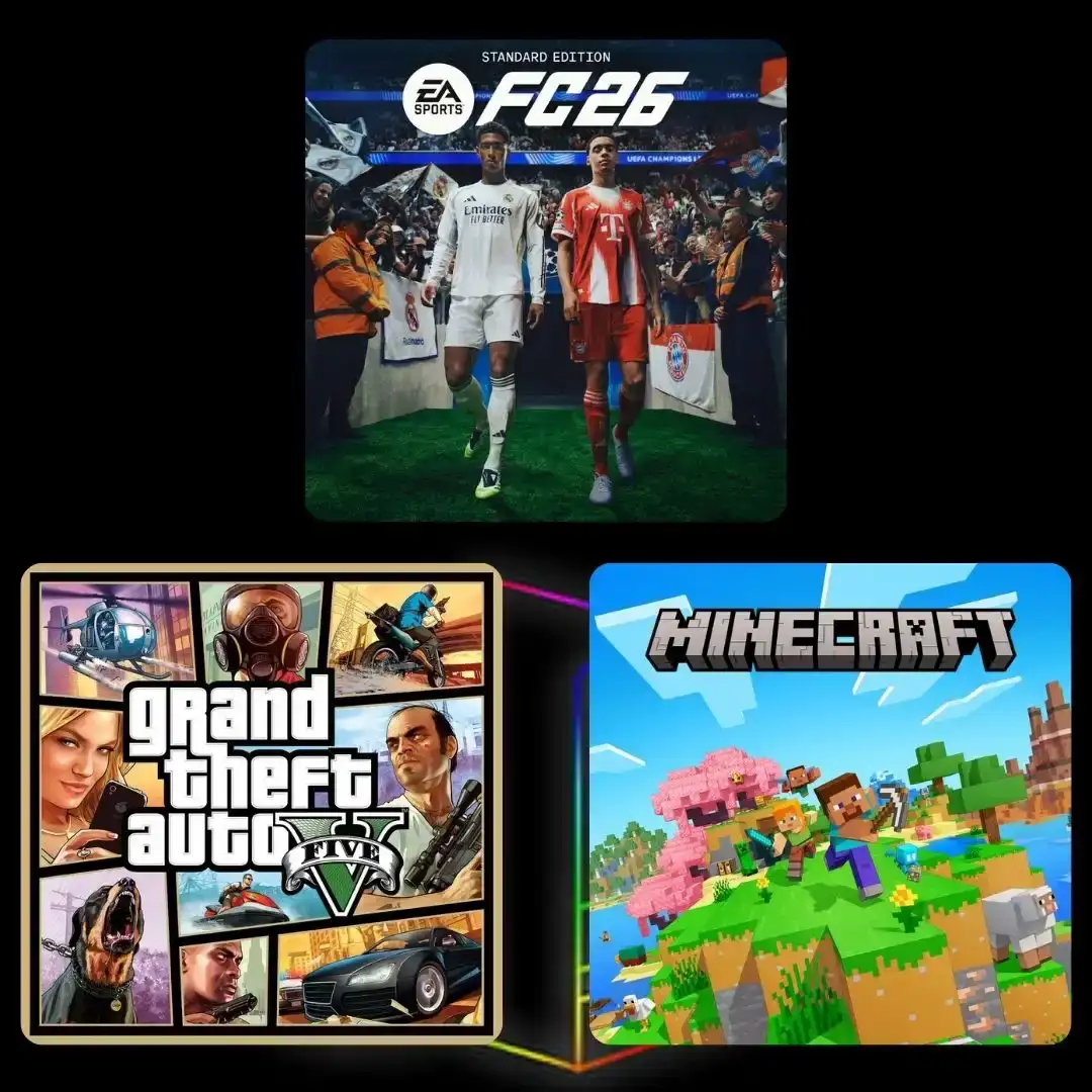 Combo EA SPORTS FC™ 26 Edición Estándar, Minecraft, Gta V para PS4 y PS5