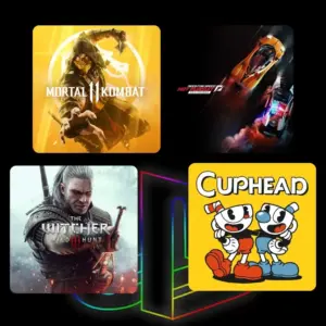 Combo PS4 / PS5 – The Witcher 3 + Mortal Kombat 11 + Cuphead + Need for Speed Hot Pursuit