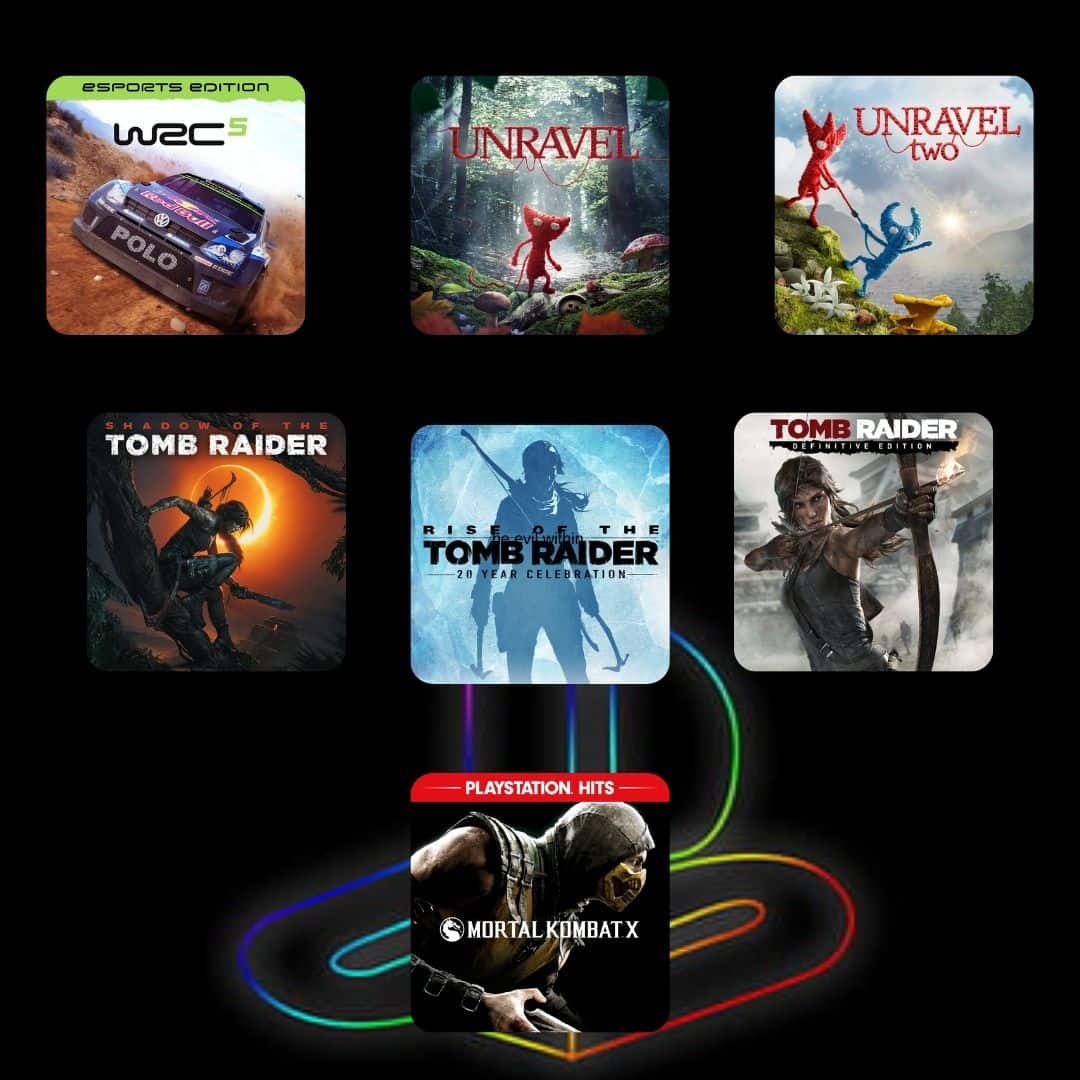 Combo PS4 / PS5 – Mortal Kombat X + Tomb Raider + WRC + Unravel