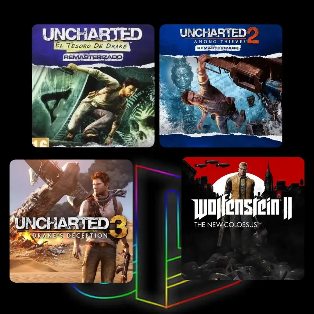 Pack PS4 & PS5: Uncharted Collection (1, 2 y 3) + Wolfenstein II