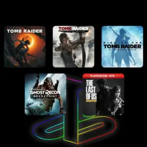 Combo PS4 / PS5 – Tomb Raider Trilogy + The Last of Us Remastered + Ghost Recon Breakpoint