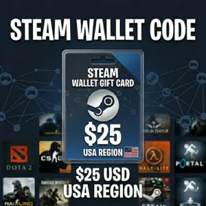 Steam Wallet Gift Card 25 USD (Storeable)