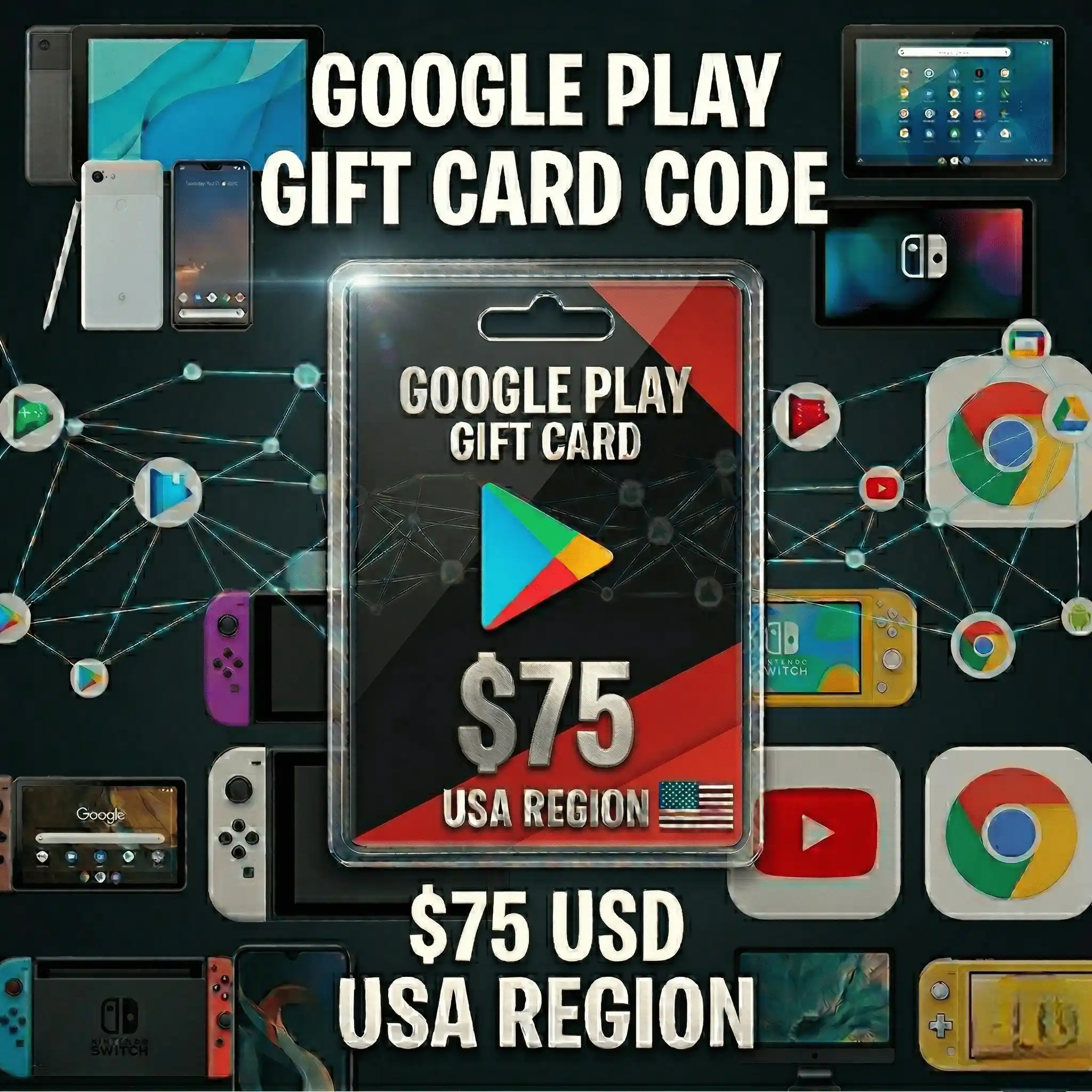 Google Play Gift Card 75 USD | USA
