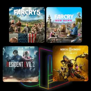 Combo farcry 5+ new dawm + resident 2 remake + mortal k 11 ultimate PS4 & PS5