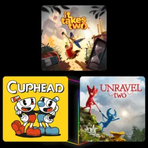 Combo PS4 / PS5 – Cuphead + It Takes Two + Unravel 2